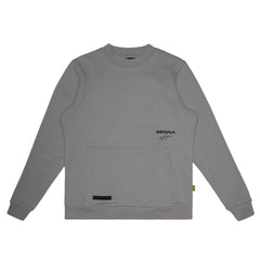 Ayrton Senna F1 Signature Crew Sweatshirt - Ash/Black