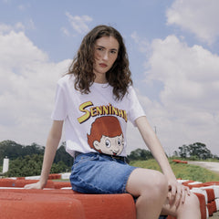 Ayrton Senna F1 Senninha Face T-Shirt - White