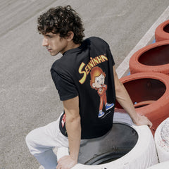 Ayrton Senna F1 Senninha Figure T-Shirt - Black