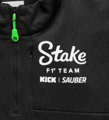 Stake F1 Kick Sauber 2025 Men's Team 1/4 Zip Sweatshirt - Black