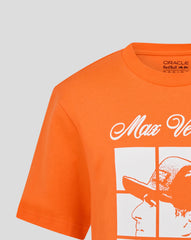 Red Bull Racing F1 Kids Max Verstappen Puzzle T-Shirt - Youth Exotic Orange