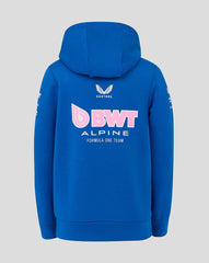 Alpine Racing F1 2025 Kids Team Full Zip Hoodie - Lapis Blue