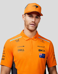 McLaren F1 Men's Oscar Piastri Team Drivers Polo Shirt - Papaya