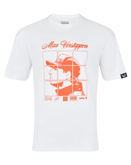 Red Bull Racing F1 Max Verstappen Puzzle T-Shirt - Exotic Orange/White