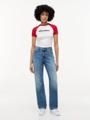 Cadillac F1 Racing Women's Script Raglon T-Shirt - White