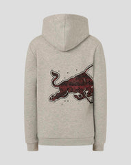 Red Bull Racing F1 Kid's Graphic Bull Hoodie - Youth Grey Marl/Chili Pepper