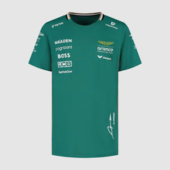 Aston Martin F1 2025 Kids Fernando Alonso Team T-Shirt - Youth Green
