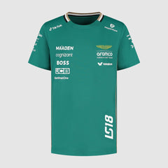 Aston Martin F1 2025 Kids Lance Stroll Team T-Shirt - Youth Green