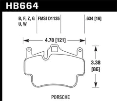 Hawk 05-08 Porsche 911 Carrera / 08 Boxster / 07-08 Cayman Front DTC-60 Brake Pads
