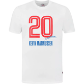 Haas Racing F1 Men's Kevin Magnussen T-Shirt - White/Blue