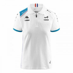 Alpine Racing F1 Women's Team Polo Shirt- Black/White/Blue