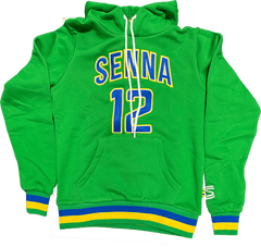 Ayrton Senna F1 Collegiate Hoodie - Blue/Green