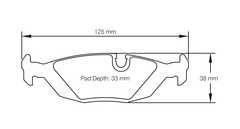Pagid Race Pad Set 1141 19 17.0mm Rear BMW E30 82-93