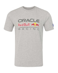 Red Bull Racing F1 Large Front Logo T-shirt - Grey Marl/Blue