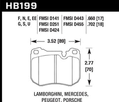 Hawk 77-84 &86-88 Porsche 924 / 78-81 928 / 83-89 944 Blue 9012 Front Race Brake Pads