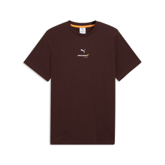 McLaren F1 Essentials Small Logo T-Shirt - Puma Black/Papaya/White Glow Heather/Chocolate Fondue