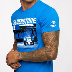 Ayrton Senna F1 Silverstone Circuit Graphic T-Shirt - Blue
