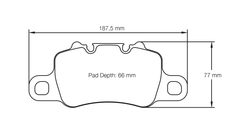 Pagid Race Pad Set 4925 RSL1 Porsche 991 Turbo / GT3 Cast Iron Rear