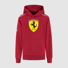 Scuderia Ferrari F1 Kids Large Shield Hoodie - Youth Dark Cherry/Puma Black