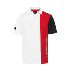 Porsche Motorsport Men's Fanwear Stripe Polo Shirt- Black/White