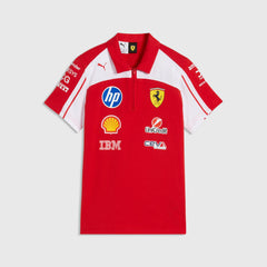 Scuderia Ferrari F1 2026 Kids Team Polo Shirt - Youth Puma Red