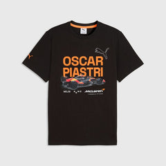McLaren F1 Oscar Piastri Driver T-Shirt - Puma Black/Papaya/White