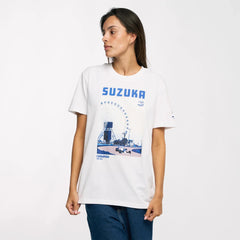Ayrton Senna F1 Suzuka Circuit Graphic T-Shirt - White