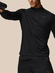 Castore Men's Mainline 1/4 Zip Tops - Black