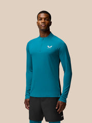 Castore Men's Mainline 1/4 Breathable Flow 1/4 Zip Tops - Dark Green