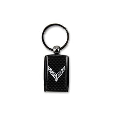 Corvette Carbon Fiber Accent Keychain