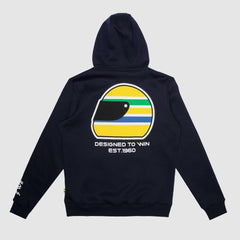 Ayrton Senna F1 Helmet Full Zip Hoodie - Navy