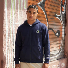Ayrton Senna F1 Helmet Full Zip Hoodie - Navy