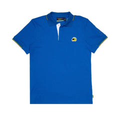 Ayrton Senna F1 Helmet Polo Shirt - Blue/White