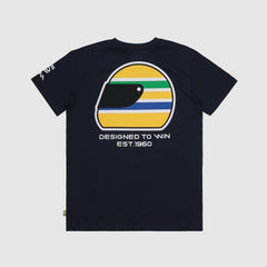 Ayrton Senna F1 Helmet T-Shirt - Navy/White