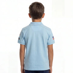 GrandPrix Originals Kids Gulf Polo Shirt - Youth Navy/Gulf Blue