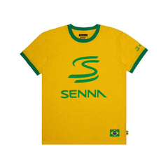 Ayrton Senna F1 Legacy Logo T-Shirt - Blue/Yellow