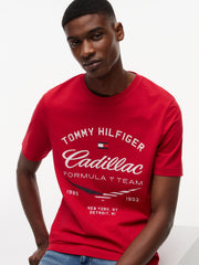 Cadillac F1 Racing Varsity Graphic T-Shirt - Red