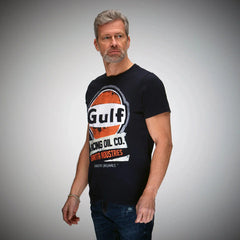 GrandPrix Originals Men's Gulf Vintage Racing Oil Round Neck T-Shirt - Navy