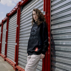 Ayrton Senna F1 Relaxed Fit Logo Hoodie - Black