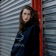 Ayrton Senna F1 Relaxed Fit Logo Hoodie - Black