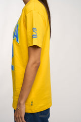 Ayrton Senna F1 Collegiate T-Shirt - Blue/Yellow