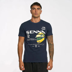 Ayrton Senna F1 Graphic #12 T-Shirt - Navy/Blue