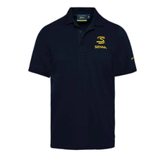 Ayrton Senna F1 Men's Legacy Polo Shirt - Navy/White/Gray Marble