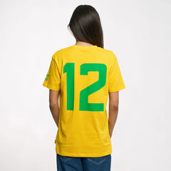 Ayrton Senna F1 Race T-Shirt - White/Yellow