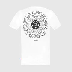Ayrton Senna F1 Seek Your Truth Circle T-Shirt - White/Yellow