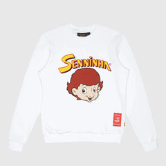 Ayrton Senna F1 Senninha Oversized Sweatshirt - White/Blue