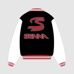 Ayrton Senna F1 Varsity Jacket - Black