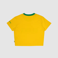 Ayrton Senna F1 Women's Brazil Crop T-Shirt - Yellow