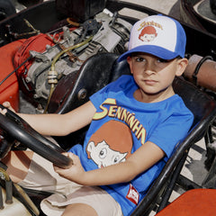 Ayrton Senna F1 Kids Senninha Face T-Shirt - Youth Blue