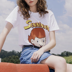 Ayrton Senna F1 Senninha Face T-Shirt - White